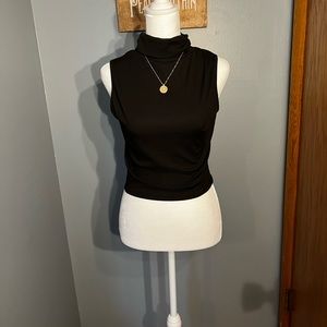 Black sleeveless top